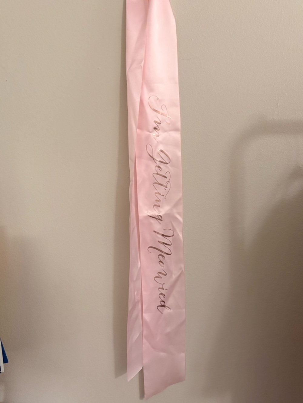 Pink Satin 'I’m Getting Meowied' Sash with Rose Gold Script